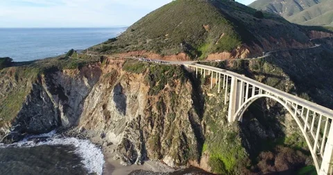 Amazing view of Pacific ocean in Big Sur, California Stock Footage 72174539