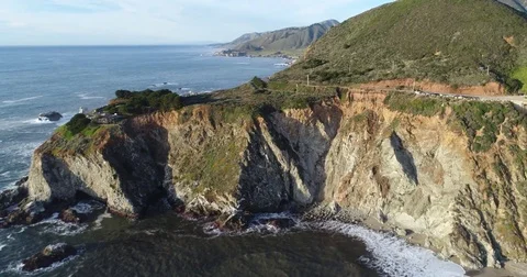 Amazing view of Pacific ocean in Big Sur, California Stock Footage 72174558