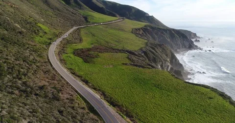 Amazing view of Pacific ocean in Big Sur, California Stock Footage 72174630