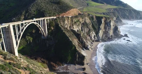 Amazing view of Pacific ocean in Big Sur, California Stock Footage 72175232