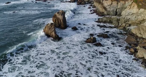 Amazing view of Pacific ocean in Big Sur, California Stock Footage 72175377