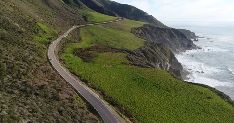 Amazing view of Pacific ocean in Big Sur, California Stock Footage 72176159