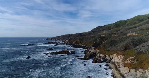 Amazing view of Pacific ocean in Big Sur, California Stock Footage 72176434