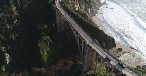 Amazing view of Pacific ocean in Big Sur, California Stock Footage 72176648