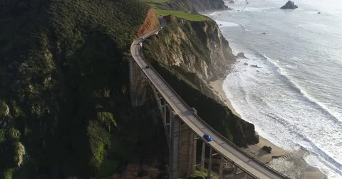 Amazing view of Pacific ocean in Big Sur, California Stock Footage 72176730