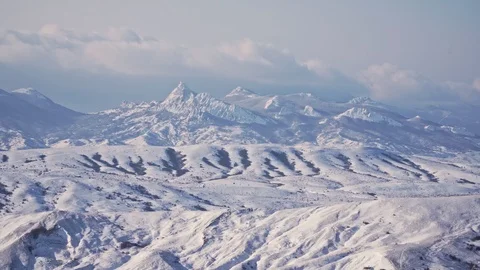 Amazing view of the snowy mountains Stock Footage 101955078