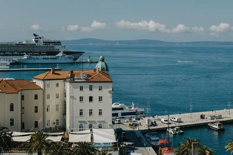 Amazing view of Split and Adriatic sea in a sunny day. Stock Photos
