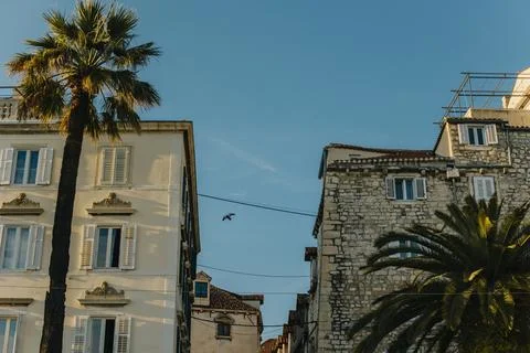 Amazing view of Split old town in a sunny day. Travel destination in Croatia. Stock Photos