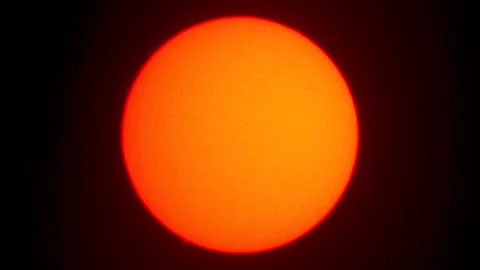 An amazing view of the Sun sphere in H Alpha longitude Video stock 148176738