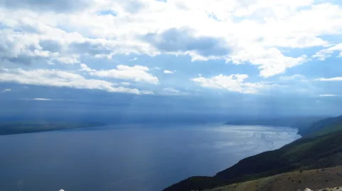 Amazing view time lapse video of island from sky Stock-Footage 65291201