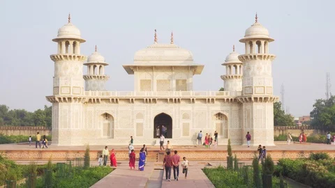 Amazing view of the Tomb of Itimad-ud-Daulah (Baby Taj), India Stock Footage 101410322