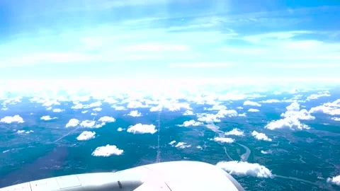 Amazing View of White Clouds Stretching to the Horizon. Stock Footage 220357786