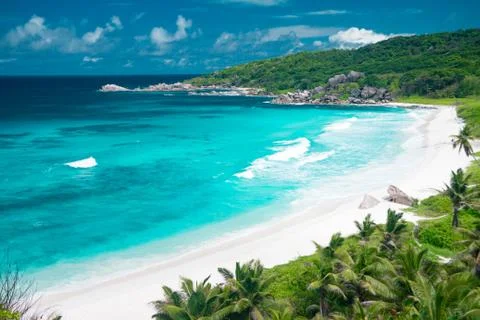 Amazing viewpoint on Seychelles Stock Photos