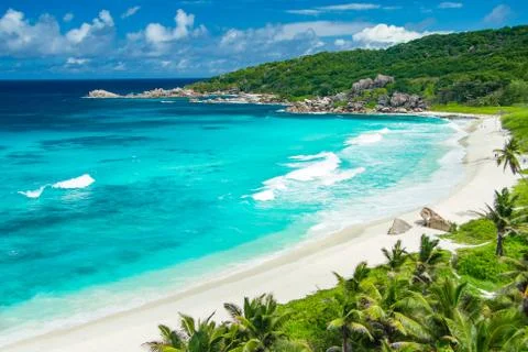 Amazing viewpoint on Seychelles Stock-Fotos