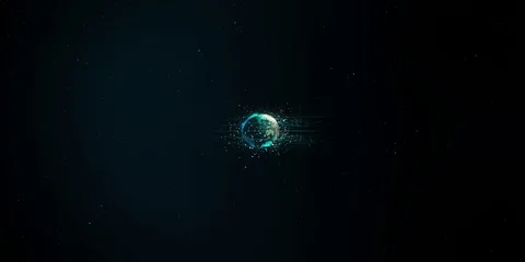 Amazing VR 360 3D Animation of Global Network Wrapping Arround Planet Earth Stock Footage 114662997