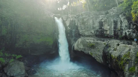 Amazing waterfall on Bali Stock Footage 90478680