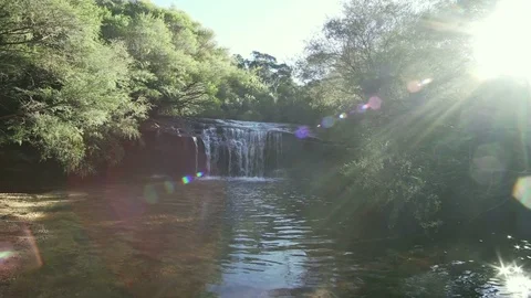 Amazing waterfall in Blue Mountain Stock Footage 84387083