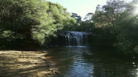 Amazing waterfall in Blue Mountain Stock Footage 84420288