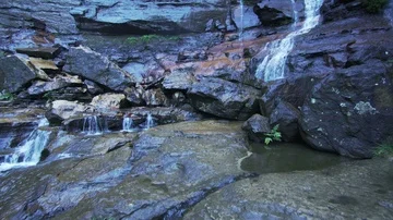 Amazing waterfall in Blue Mountain Stock Footage 85642314
