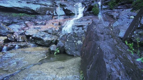Amazing waterfall in Blue Mountain Stock Footage 85642475