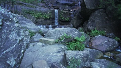 Amazing waterfall in Blue Mountain Stock Footage 85642812