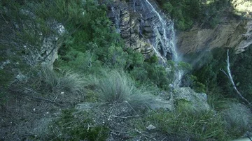Amazing waterfall in Blue Mountain Stock Footage 85651856