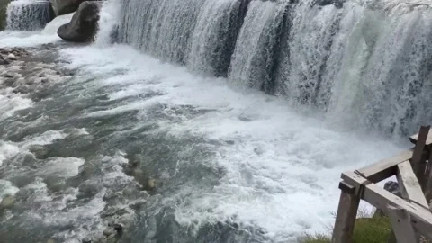 Amazing Waterfall From Lake In Forest Stock Footage 161999725
