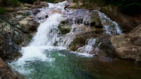 Amazing waterfall in the mountains. Stock Footage 234552952