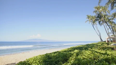 Amazing white sandy beach of ocean and tropical nature on the background of Stock Footage 101124351