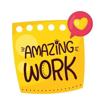 Amazing work in note Stock Illustration