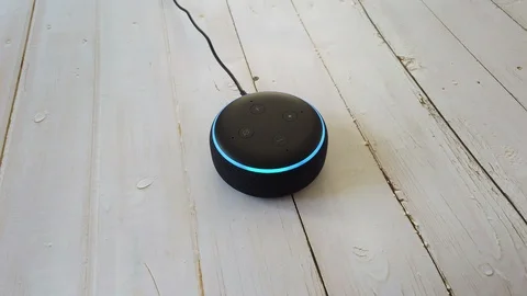 Amazon Alexa Echo Dot 3 - Starting Mini Smart Home Voice Assistant Stock Footage 115479241