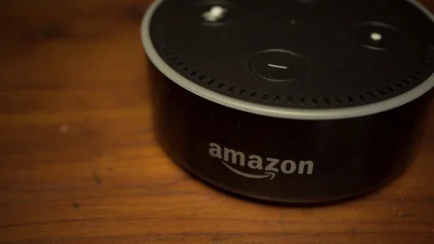 Amazon Alexa Echo Dot responds to command and turns smart home light on Vidéo 106773495