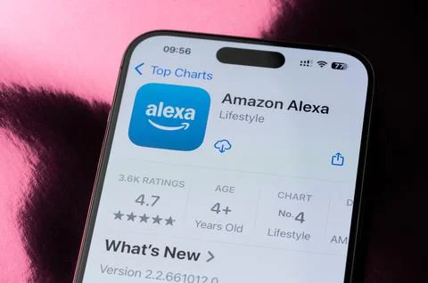 Amazon Alexa mobile application ranking Stock Photos