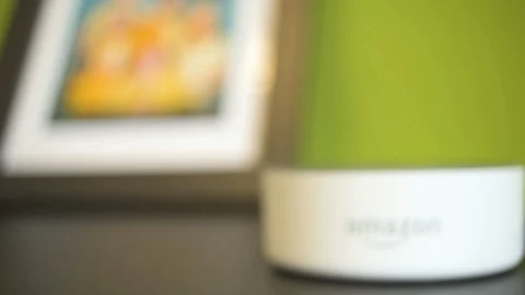 Amazon Alexa Turns Blue Stock Footage 111334206