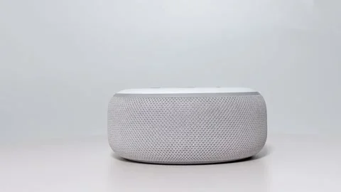 An Amazon Alexa on a white background. Stock Footage 201640893