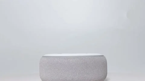 An Amazon Alexa on a white background. Stock Footage 201640895