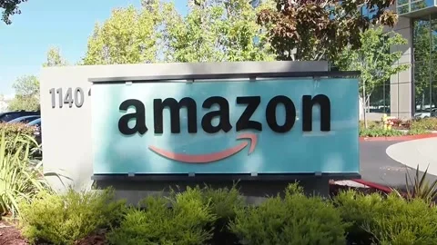 Amazon and Apple to release financial results after market close on October 30,  Stock Footage 320146641