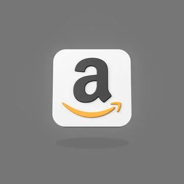 Amazon App Icon on Flat Gray Background Stock Illustration