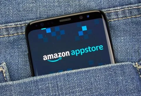 Amazon Appstore mobile app on Samsung s8. Stockfoto's