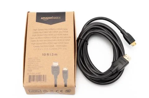Amazon Basic HDMI Cable 3.0m (Type A Male to Mini Type C Male) High Speed Foto stock