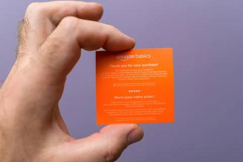 Amazon Basics purchase card Fotos de archivo