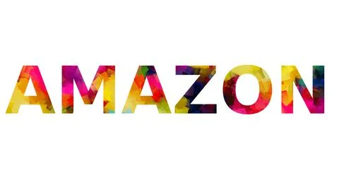 AMAZON in beautiful color text image design Stock Illustration