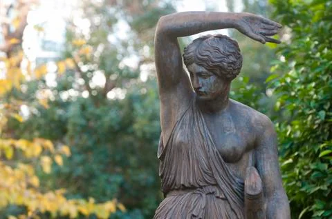 Amazon bronze statue, close Stock Photos