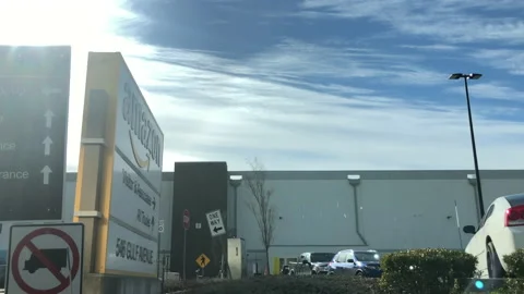 Amazon Distribution Center Exterior. Drive Past Stock Footage 231589170