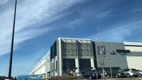 Amazon Distribution Center Exterior. Moving Stock Footage 231588777