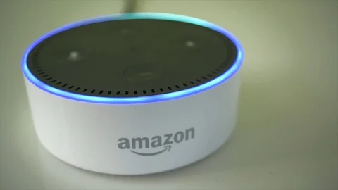 Amazon Dot Activating Close Up Stock Footage 86153338