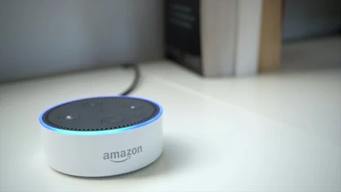 Amazon Dot Activating With Light Stock Footage 86153369