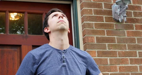 Amazon Drone Delivers Package to Man's House Stock Footage 160346693