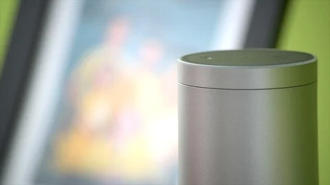 Amazon Echo Activates It's Light Stock Footage 90761979