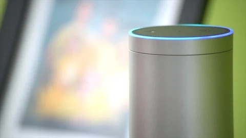 Amazon Echo Activates It's Light Stock-Footage 90764646